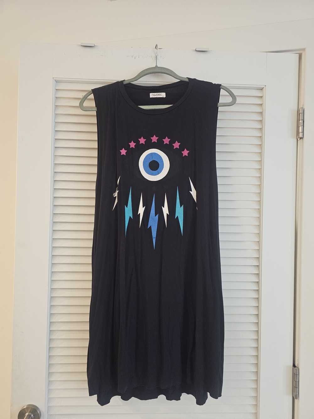 Lauren Moshi  Black Electric Evil Eye Tank Dress Sz M